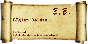 Bügler Balázs névjegykártya
